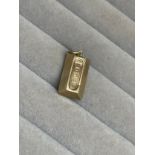 9ct Yellow Gold Fully Hallmarked Gold Bar Charm Weighing 1.41 grams