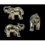 A well cast silver elephant figure, weighing 20.35 grams