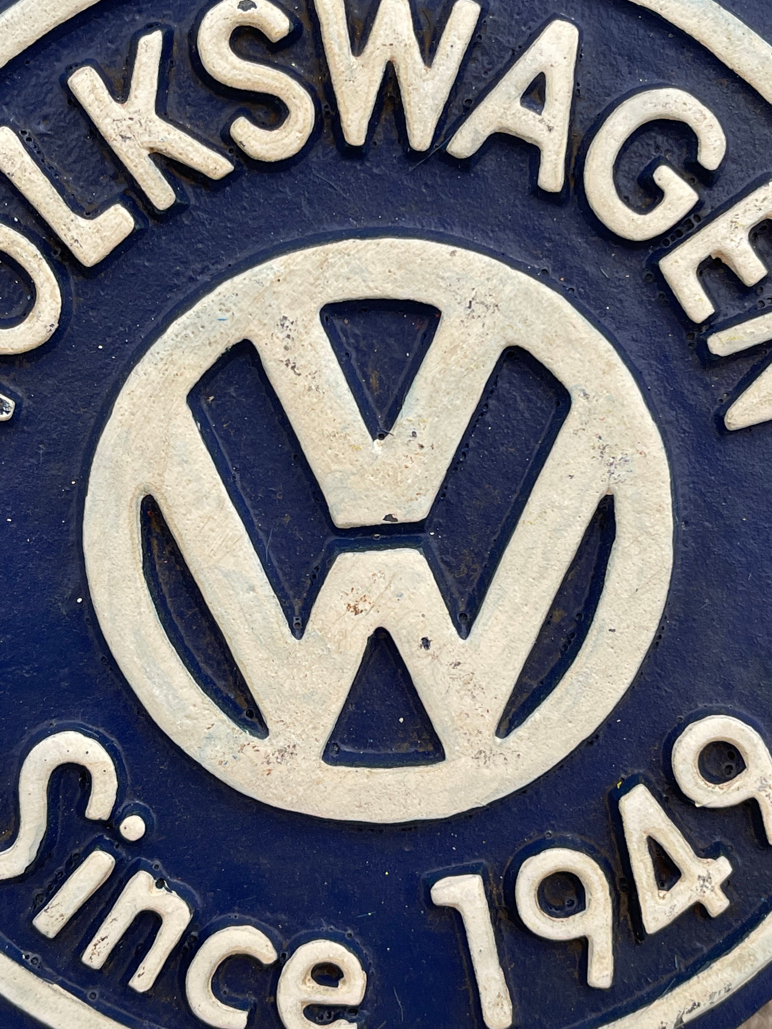 A cast metal Volkswagen Since 1949 sign - Image 2 of 2