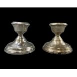 2x large silver hallmarked Birmingham 1961 candle holders, with a combined weight of 292.67 grams