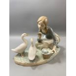 Lladro 4849 Food For Ducks in good condition