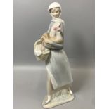 Lladro 4591 Girl With Cockerel in good condition