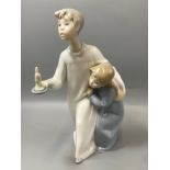 Lladro 4874 Boy and Girl with Candle in good condition