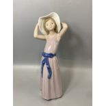 Lladro 5011 Trying on a Straw Hat in good condition