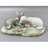 Lladro 6925 The Wolf Also Shall Dwell With The Lamb in good condition