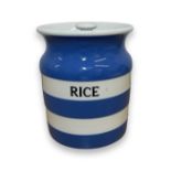 Vintage T.G.Green & Co Limited Cornishware 'rice' Jar