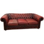 3 seated Ox-Blood Chester field sofa