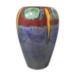 Large Poole concave vase in 'Gemstone' designed marked to the base - 25cm in height