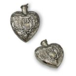 Silver heart shaped perfume bottle, weighing 20.26 grams