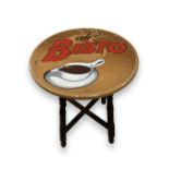 Wooden Bisto inspired pub table, 60cm in diameter and 69 in height