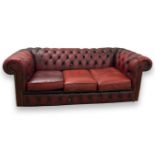 3 seated Ox-Blood Chester field sofa