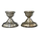 2 x silver, hallmarked Birmingham 1961, candle holders, combined weight 292.67 grams