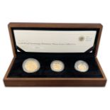 Royal Mint 2011 UK Gold proof sovereign premium three-coin collection in box with certificate