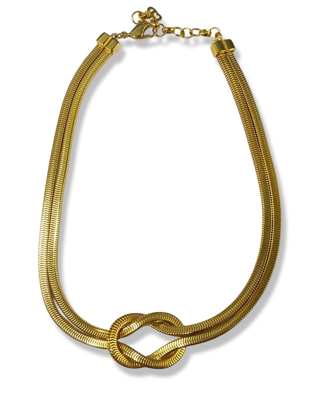 Christian Dior Gold Tone Knot Design necklace weighing 59.05 grams and measuring 46cm in length,