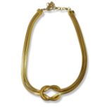 Christian Dior Gold Tone Knot Design necklace weighing 59.05 grams and measuring 46cm in length,