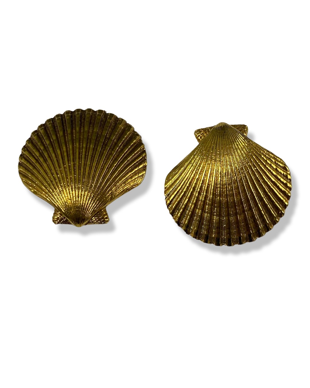 Yves Saint Laurent (YSL) gilt Shell fully marked earrings weighing 30.1 grams