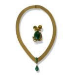Grosse Gold Tone Necklace And 'Jelly Belly' Brooch weighing 62.2 grams collectively The necklace