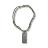 Gucci silver Dog Tag Bracelet On a Ball Link Chain weighing 11.15 grams and measuring 19cm in length