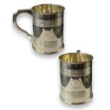 874grams Gross Weight Pair of Vintage Elkington White Metal PINT Tankards - Very Collectible