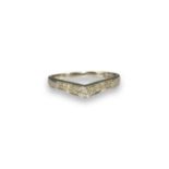9ct Sheffield White Gold Diamond Wishbone Ring Weighing 1.71 grams Size P 1/2