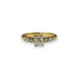 Vintage 1960's 18ct Yellow Gold Diamond Solitaire Ring comprising of a 0.57ct Old Cushion Cut