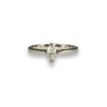 Brand New Ex-Display 18ct White Gold Diamond Solitaire Ring Comprising of a 0.33ct Marquise Cut