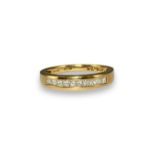 9ct Yellow Gold Diamond Half Eternity Ring Weighing 2.4 grams Size L 1/2