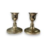 Silver Sheffield candle sticks with a combined weight of 295 grams