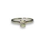 Brand New Ex-Display 18ct White Gold Diamond Solitaire Ring comprising of a 0.65ct Oval Cut