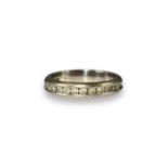 Platinum & Diamond Half Eternity Ring Weighing 6 grams Size J