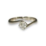 Brand New Ex-Display 18ct White Gold Diamond Solitaire Ring comprising of a Round Cut 0.33ct Diamond