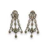 Stunning Pair of Vintage 18ct White Gold & Diamond Chandelier Style Drop Earrings Comprising of