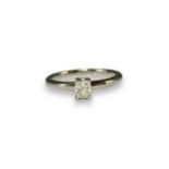 Brand New Ex-Display 9ct White Gold Diamond Solitaire Ring Comprising of a 0.33ct Radiant Cut