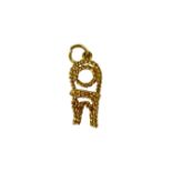 9ct Yellow Gold Rope Design Chair Charm weighing 1.47 grams