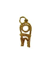 9ct Yellow Gold Rope Design Chair Charm weighing 1.47 grams