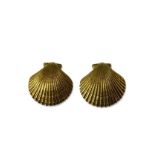 Yves Saint Laurent (YSL) Gold Tone Shell Fully Marked Earrings weighing 31.15 grams