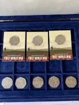 Eight Isle of Man 50p coins including better early issues