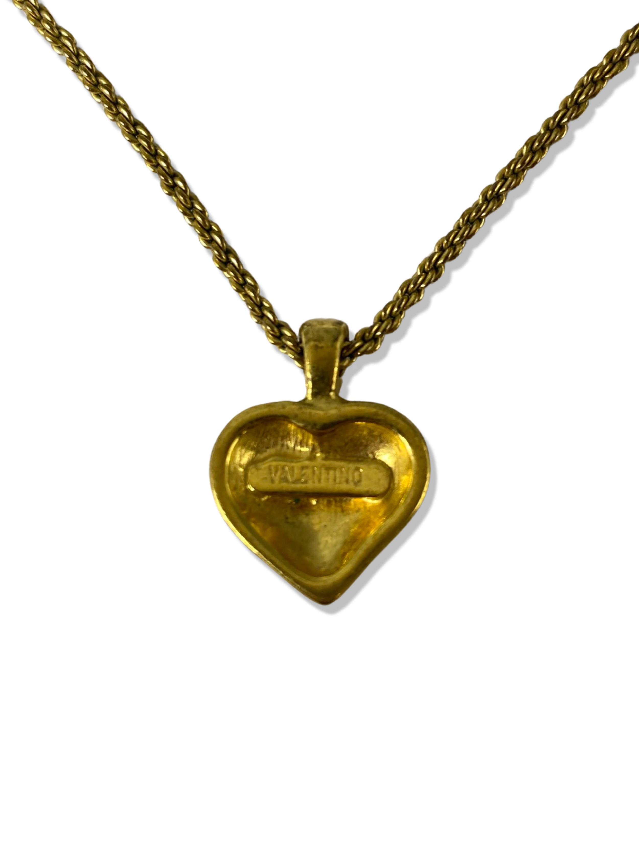 Valentino Gold Tone Heart pendant on chain weighing 7.66 grams and 42cm in length - Image 3 of 3