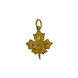 9ct Yellow Gold Maple Leaf Charm weighing 0.67 gram