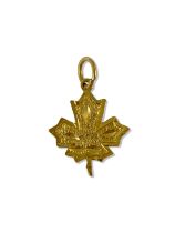 9ct Yellow Gold Maple Leaf Charm weighing 0.67 gram