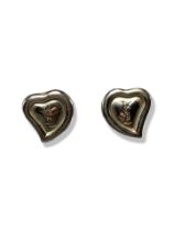 YSL love heart stud earrings weighing 2.85 grams