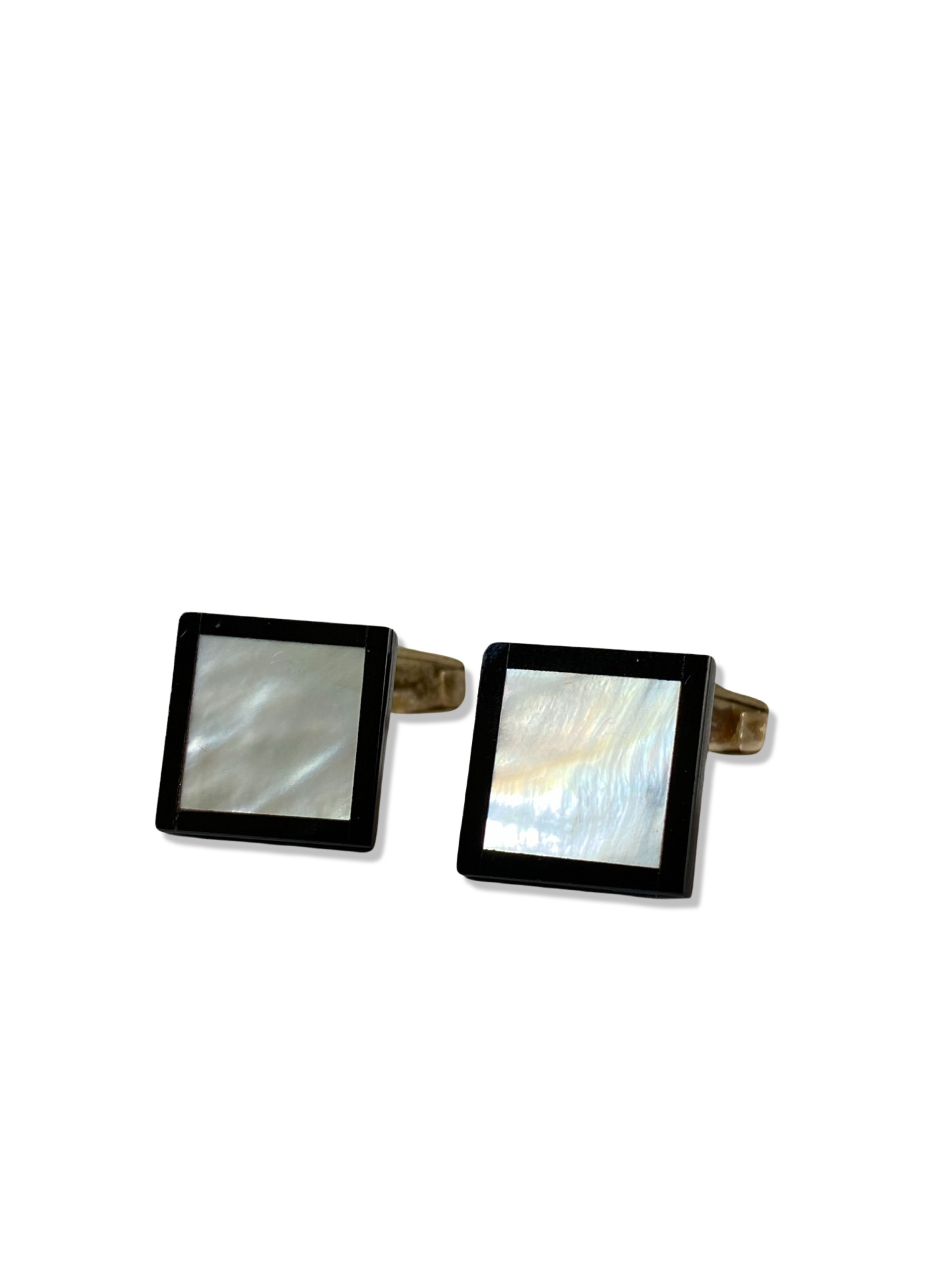 Valentino Garavani Silver Onyx & Mother of Pearl cufflinks in square design weighing 12.35 grams - Image 2 of 3