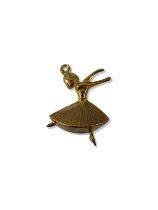 9ct Yellow Gold Ballerina Charm weighing 1.16 grams