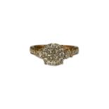 9ct Rose Gold Fancy Design Diamond Cluster Ring weighing 2.8 grams size M 1/2