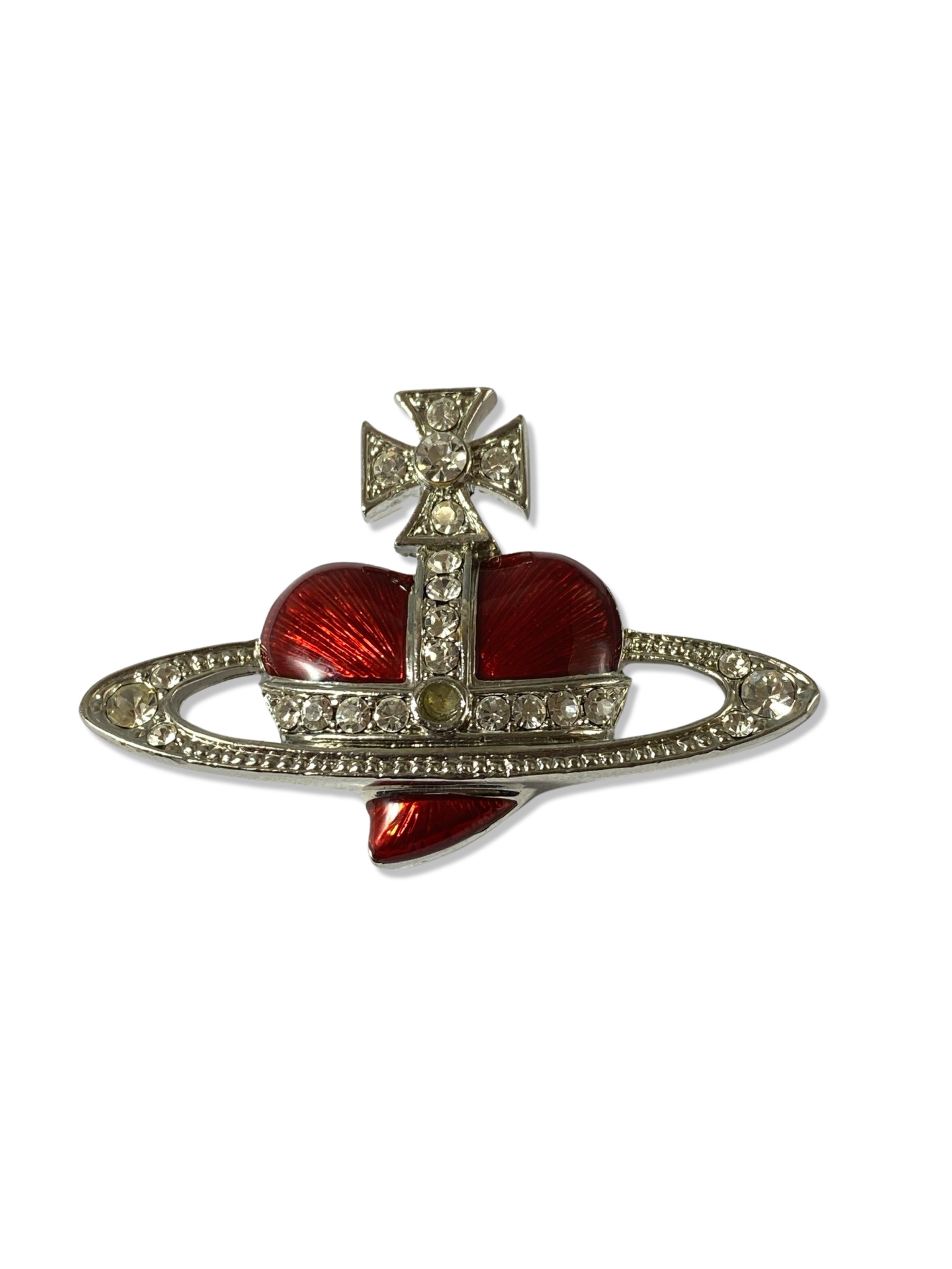 Vivienne Westwood Red Heart Orb brooch and earrings Set weight of 34.71 grams - Image 2 of 3