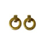 Pair of Chanel Gold Tone Clip-on Drop Earrings weighing 46.84 grams