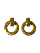 Pair of Chanel Gold Tone Clip-on Drop Earrings weighing 46.84 grams