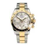 Rolex 2013 Daytona Bi Metal Model Featuring Mother of Pearl & Diamond Dial Complete with box and