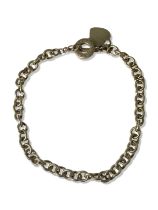 Tiffany & Co. Silver Toggle Clasp Necklace with Heart Tag weighing 73.40 grams and measuring 41cm in