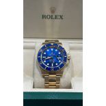 Rolex 2023 Submariner Date 41mm 126618LB Yellow Gold Watch Blue Dial